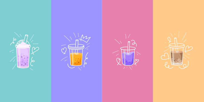 Dryck doodle rutor Vinylmattor med fraser - Tenstickers