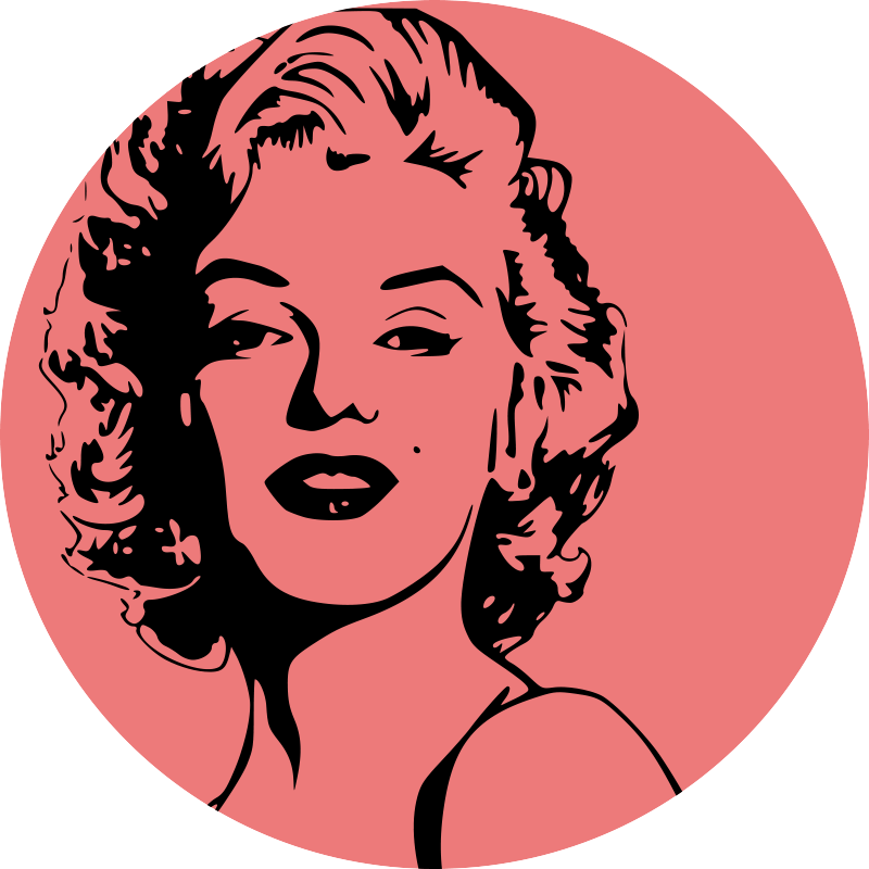 Marilyn monroe porträtt vinylmatta - Tenstickers