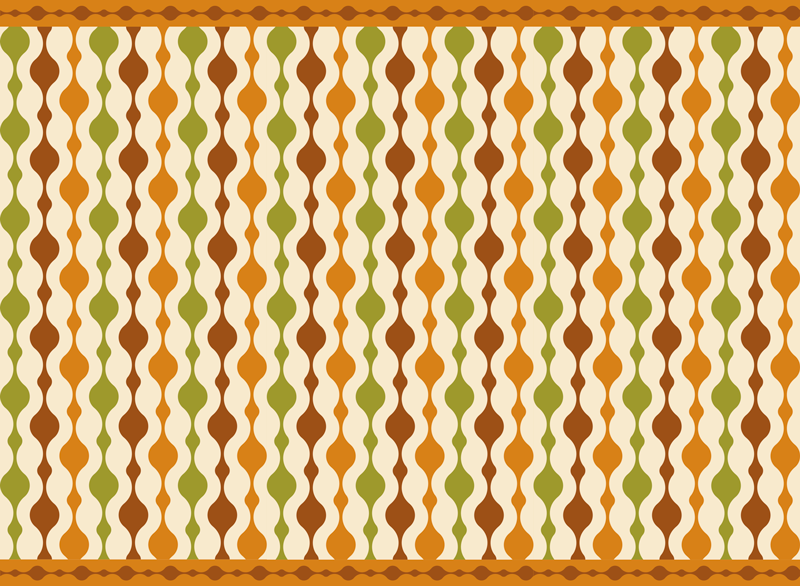 70-tals randfigurer vintage matta - Tenstickers