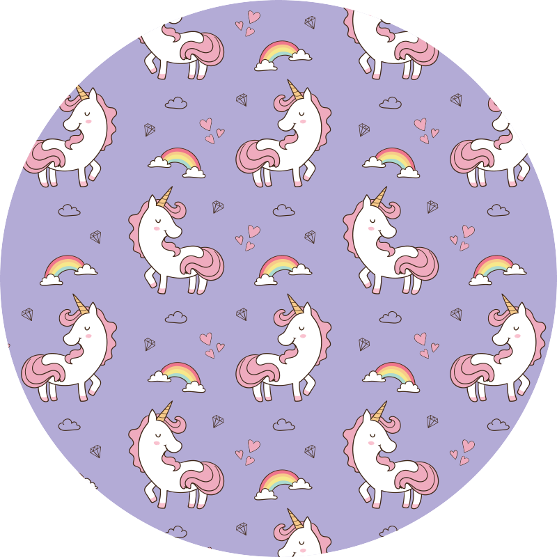 Unicorn fantasy mönster Vinylmatta Barn - Tenstickers