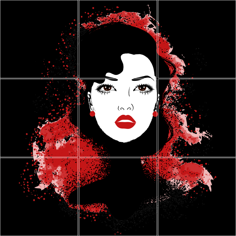 Ansiktsmålning väggplattor modern matta - Tenstickers