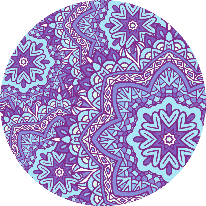 Livligt lila motiv Vinylmatta Mandala - Tenstickers
