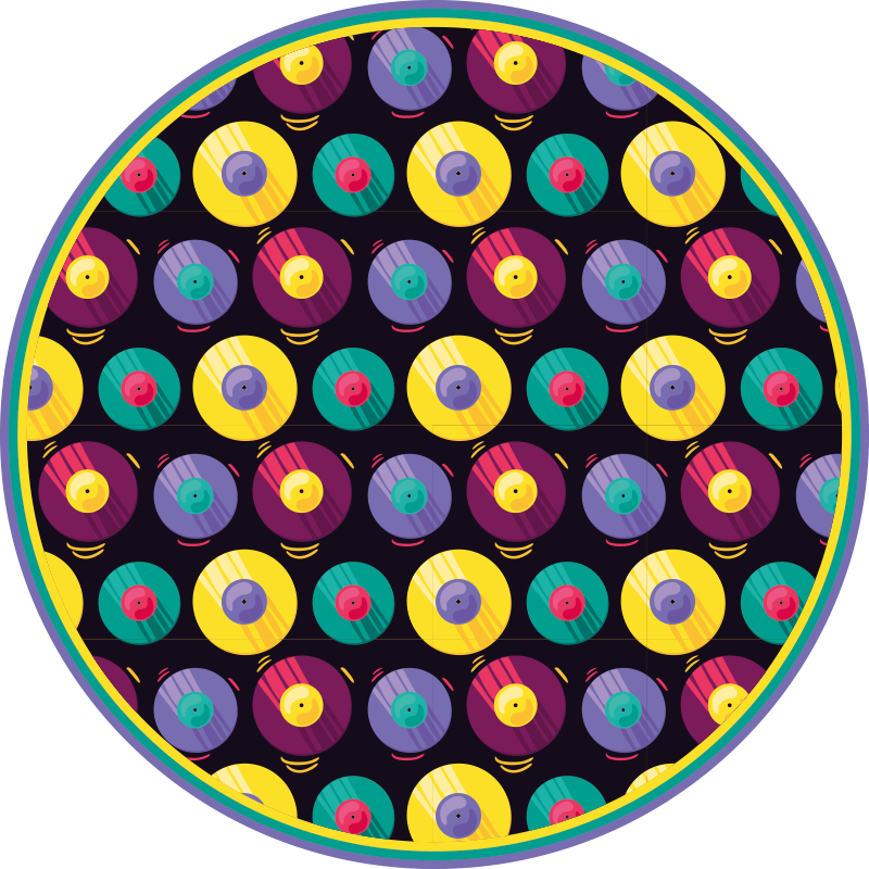 Mönster av vinylskiva vintage matta - Tenstickers