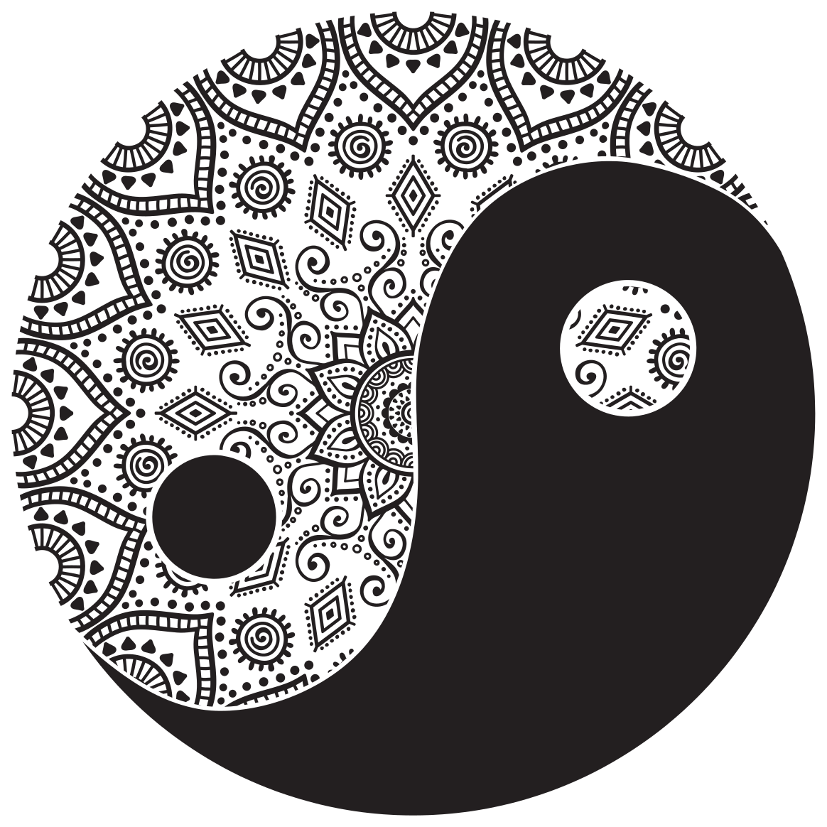 Mandala yin yang mandala vinylmatta - Tenstickers