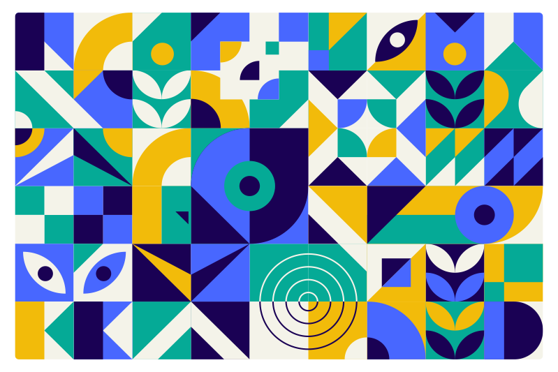 Modernt färgglatt mönster modern matta - Tenstickers