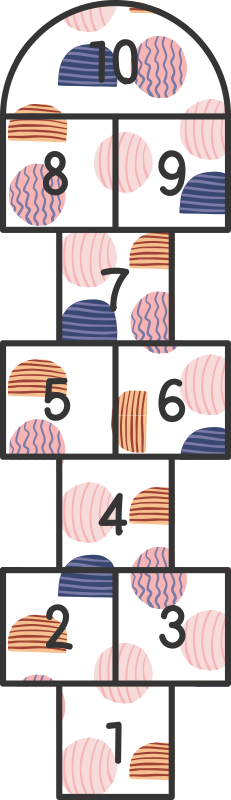 Hopscotch nummer Vinylmatta alfabet - Tenstickers