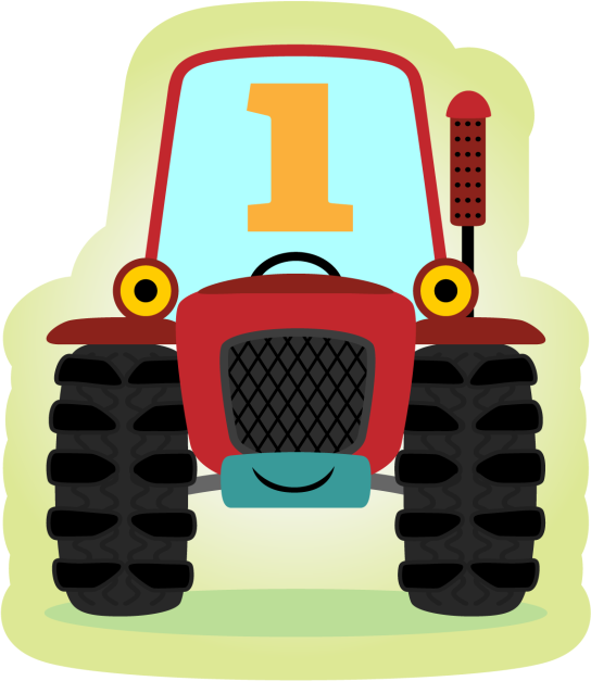Traktor illustration Vinylmatta Barn - Tenstickers
