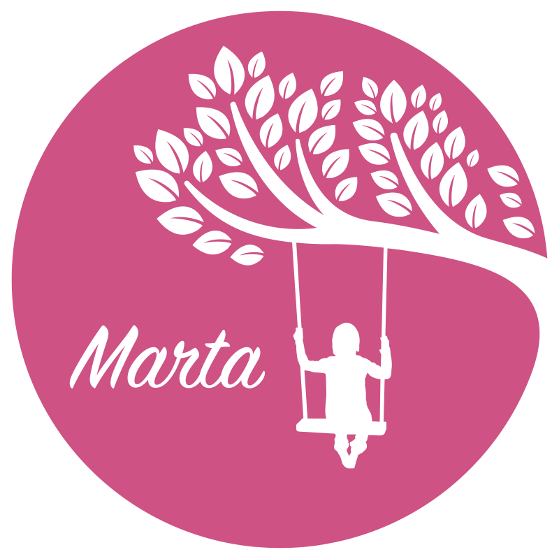 Flicka på gunga rosa bakgrund barn vinyl matta - Tenstickers