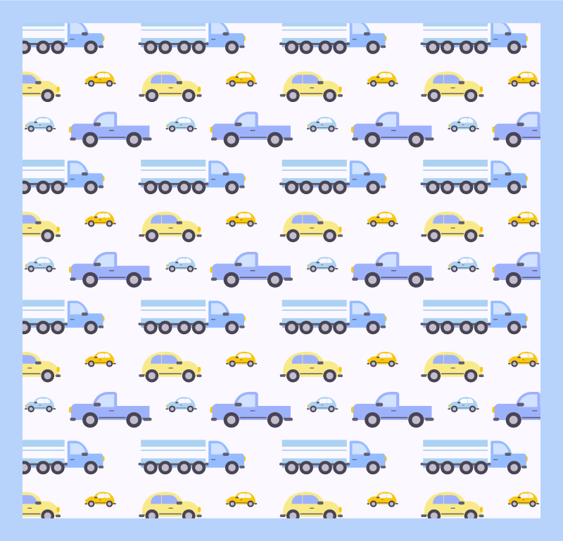 Typer av lastbil barn vinyl matta - Tenstickers