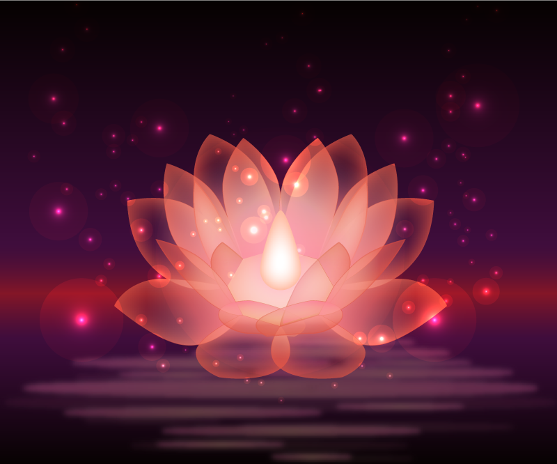 Lotus gnistrande blommig vinylmatta - Tenstickers