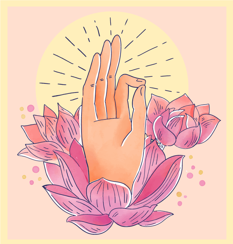 Andlig blomma illustration Vinylmatta Mandala - Tenstickers