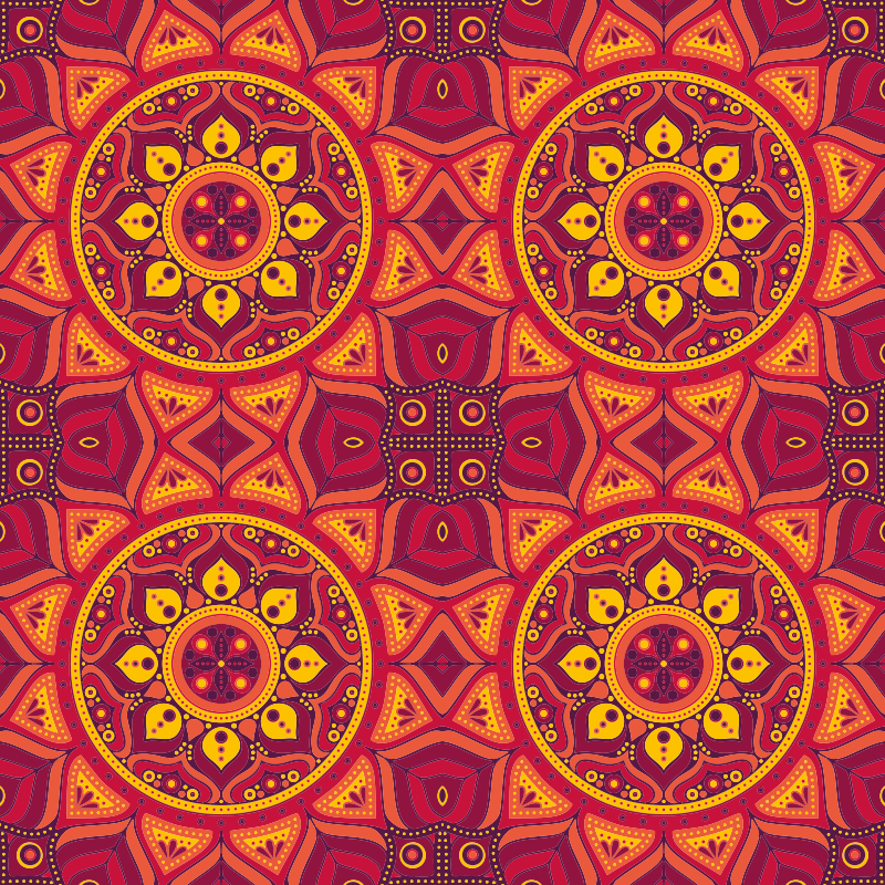 Mandala inspirerad symmetri Vinylmatta Mandala - Tenstickers
