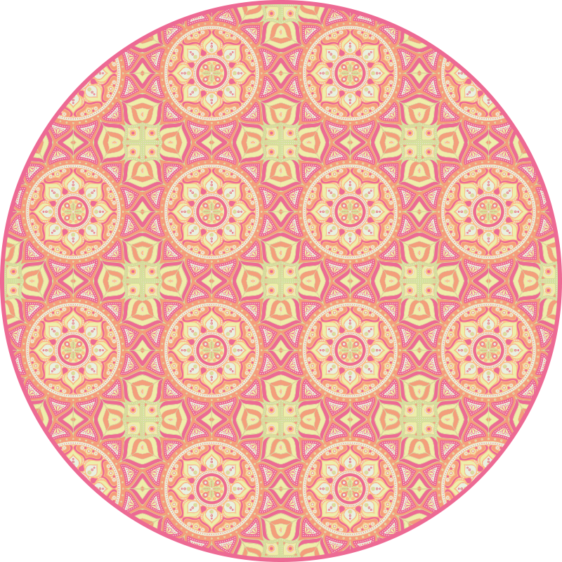 Färgglad mandala med prickar vinylmatta - Tenstickers