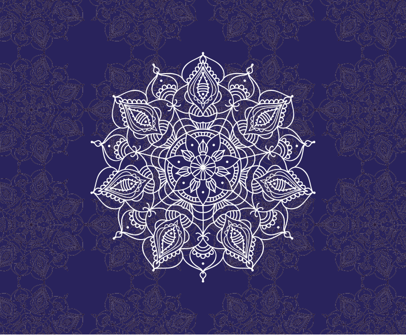 Mandala andlig lotus mandala vinylmatta - Tenstickers