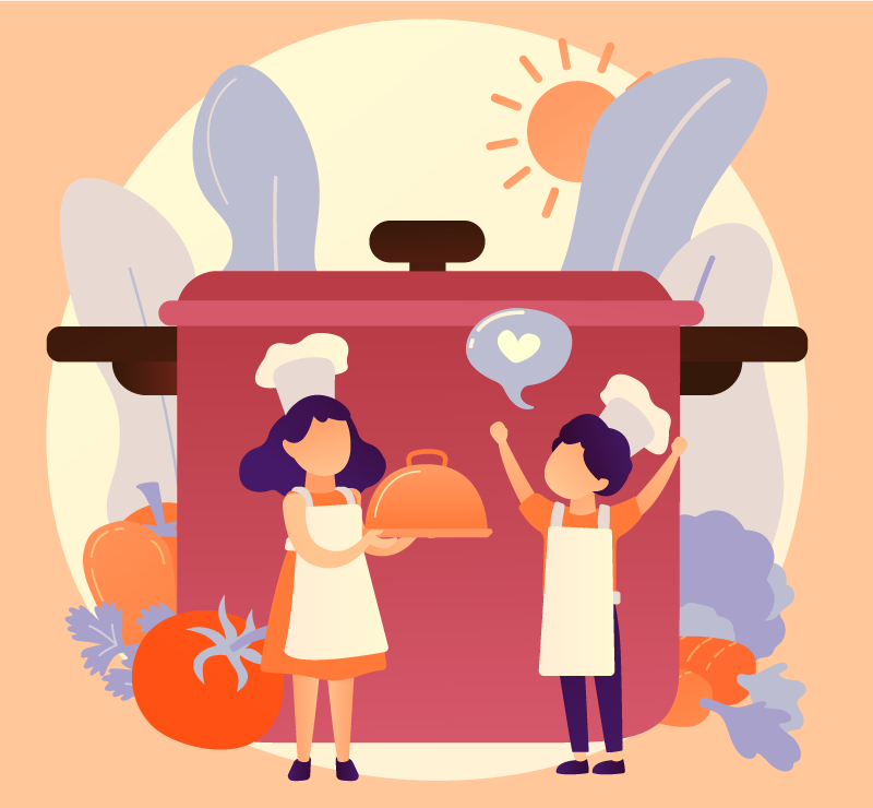 Kulinariska karaktärer Vinylmatta Barn - Tenstickers