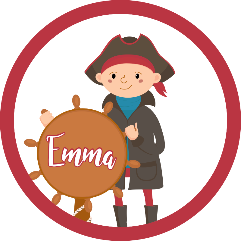 Pirat anpassningsbar Vinylmatta namn - Tenstickers