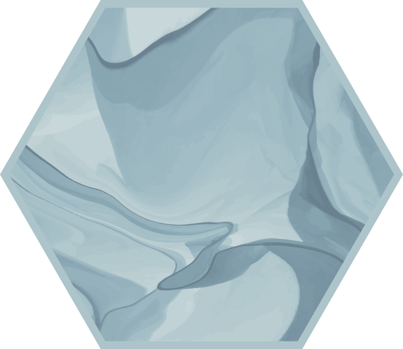 Blå marmor hexagon form modern matta - Tenstickers