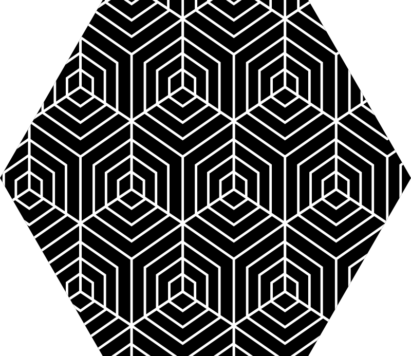 Abstrakta linjer hexagon form ränder matta - Tenstickers