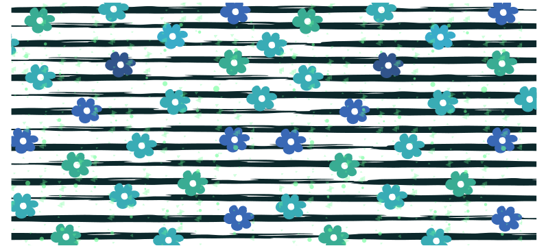 Randig blommig design Vinylmatta Kök - Tenstickers