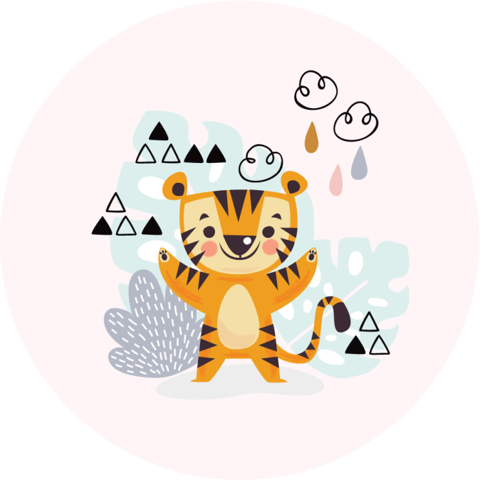 Glad tiger Vinylmatta daghem - Tenstickers