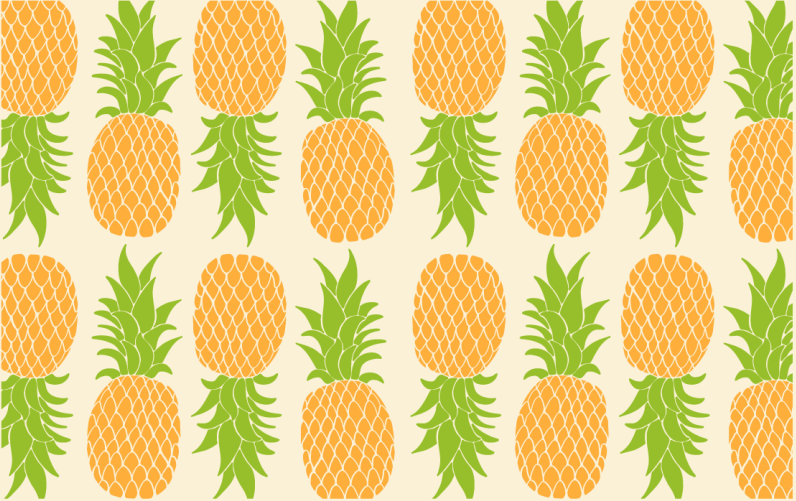 Ananas mönster Vinylmatta blommor och växter - Tenstickers