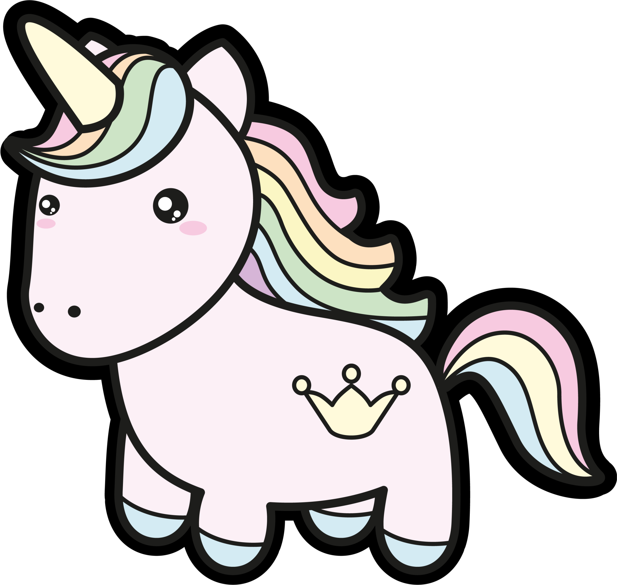 Anime tecknad unicorn vinyl matta - Tenstickers