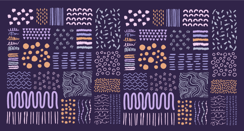 Blå målade streck Vinylmatta Vardagsrum - Tenstickers