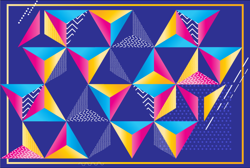 Trianglar med geometriska mattor i olika strukturer - Tenstickers