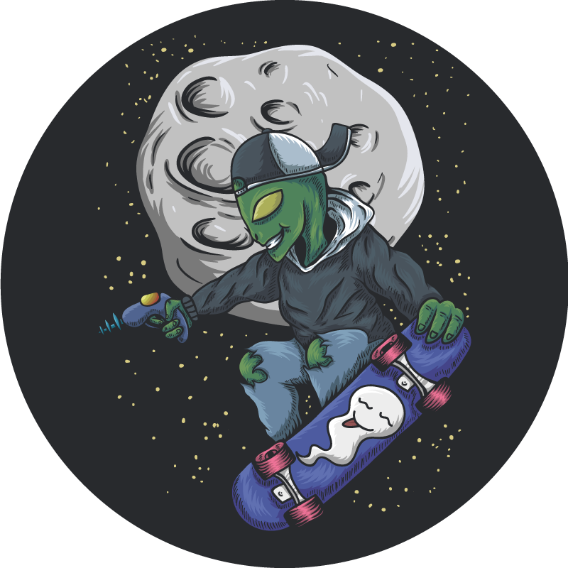 Skateboard utomjording Andra Vinylmattor - Tenstickers