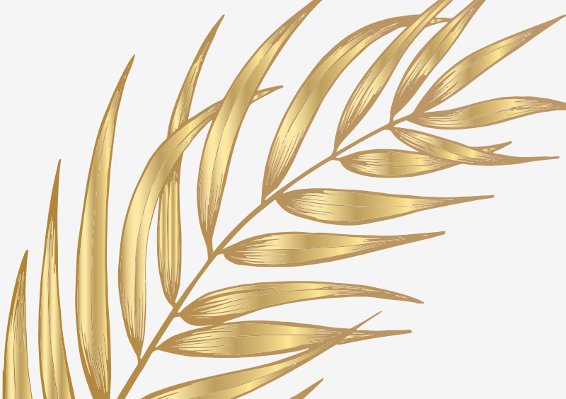 Blommig matta i palmblad - Tenstickers