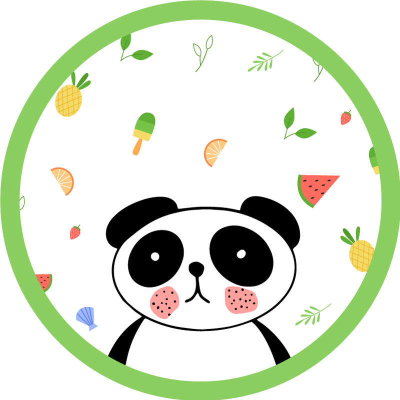 Söt panda cirkel Vinylmatta Barn - Tenstickers