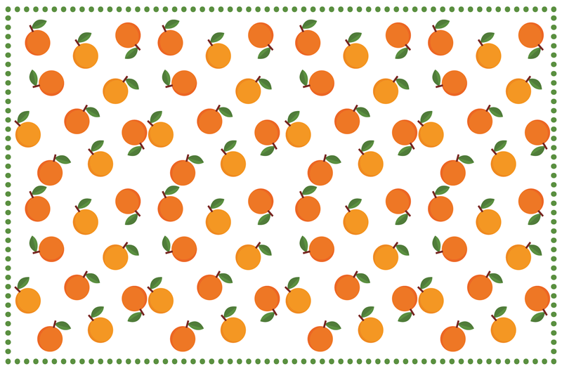 Orange citrusmönster Vinylmatta Kök - Tenstickers
