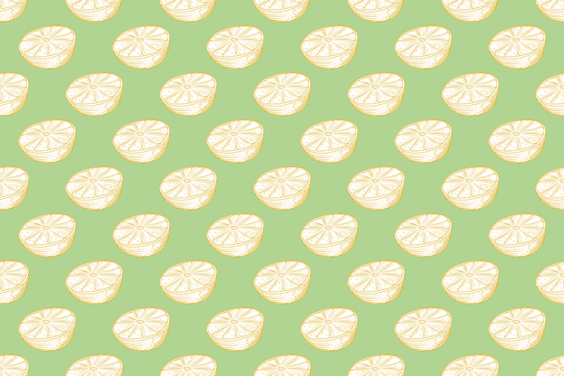 Handritad citron citrus köksgolvplattor - Tenstickers