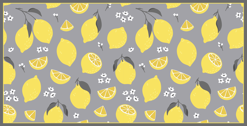 Tropisk citron textur vinyl matta - Tenstickers