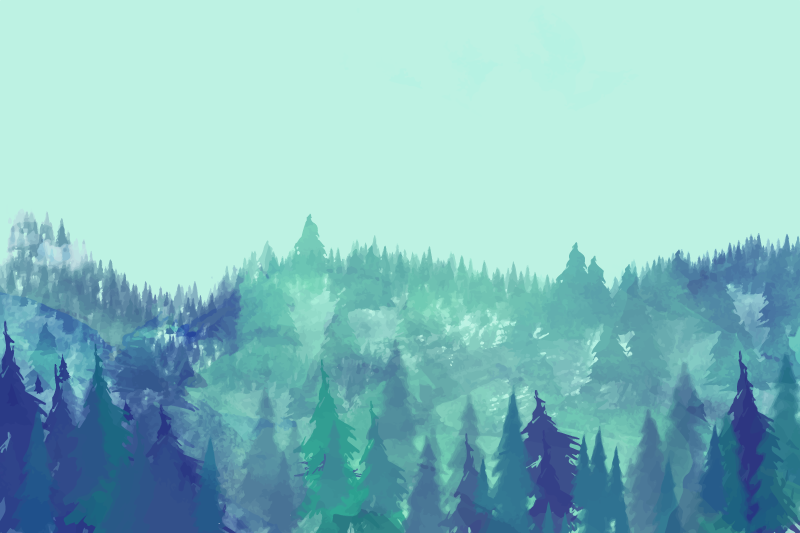 Frodig grön skog Vinylmatta natur - Tenstickers