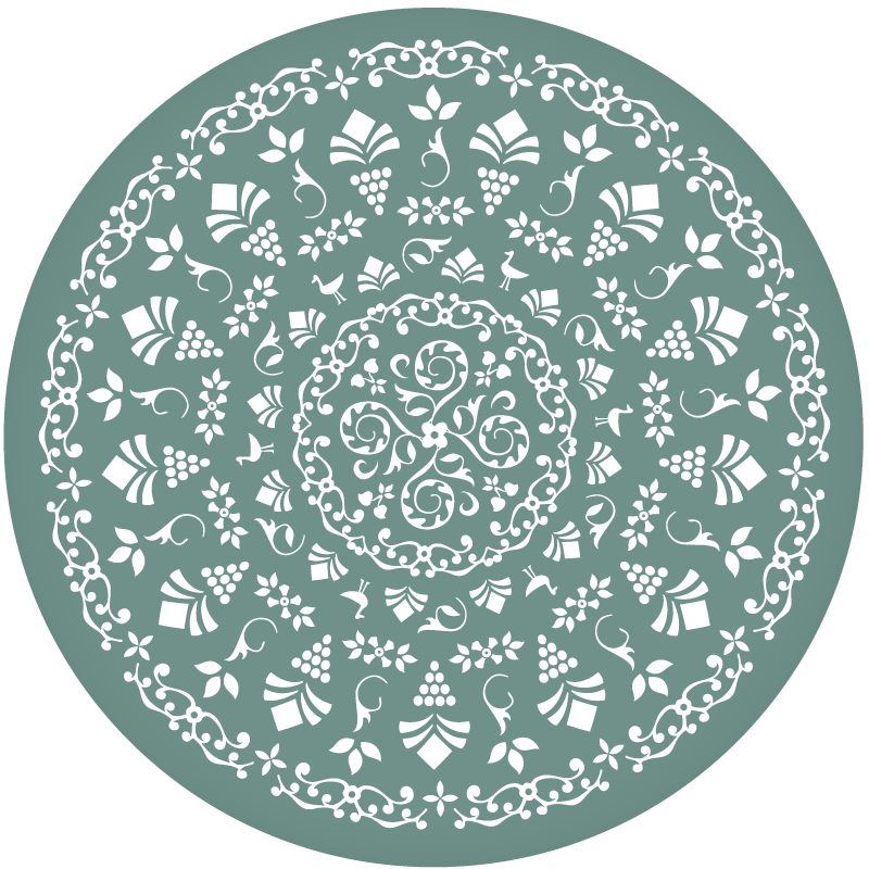 Blommönstermotiv Vinylmatta Mandala - Tenstickers