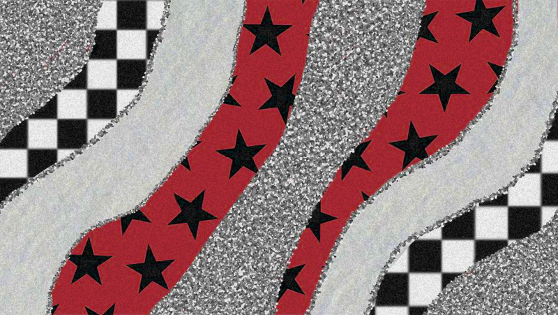 Stjärnklara röda vågor vinylmatta - Tenstickers