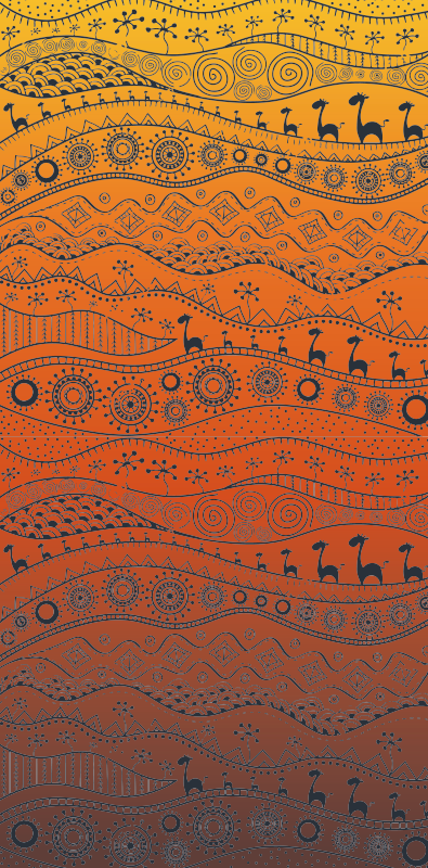 Kulturella abstrakta mönster Vinylmatta etnisk - Tenstickers