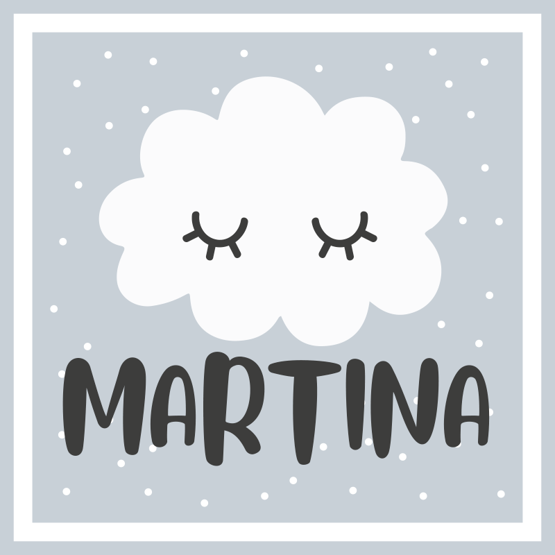 Prickigt moln med namn personlig matta - Tenstickers