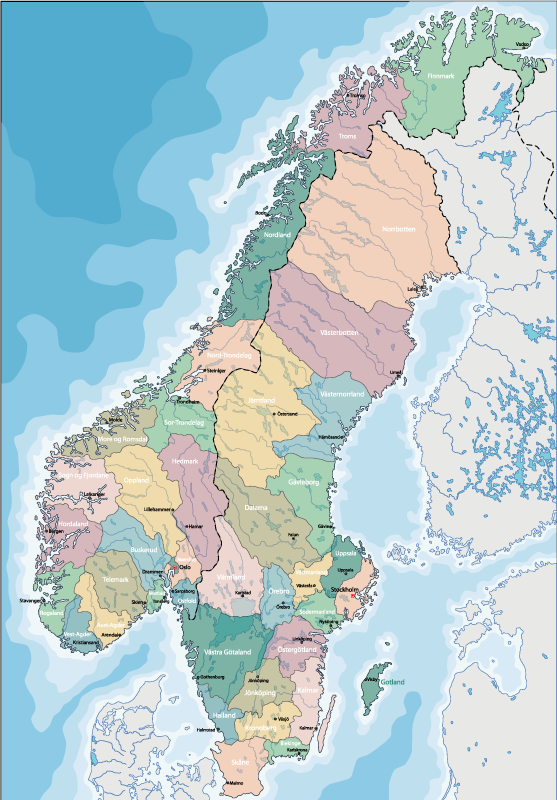 Svensk karta med provinsens världskarta matta - Tenstickers