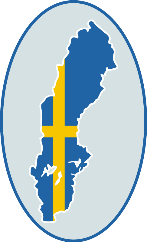 Sverige flagga med kontur världskarta matta - Tenstickers