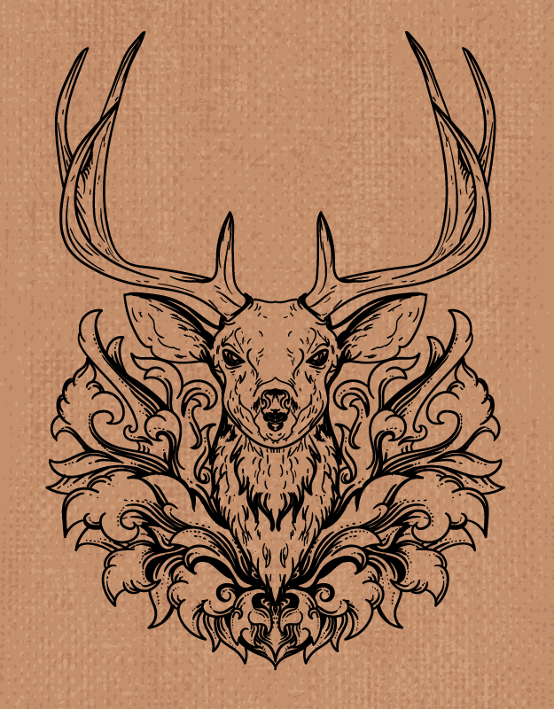 Snygg hjortdesign Vinylmatta djur - Tenstickers