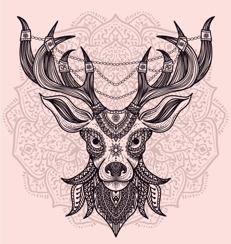 Grått hjortmotiv Vinylmatta djur - Tenstickers