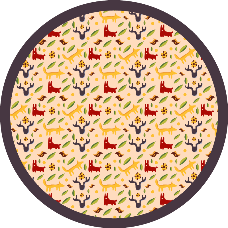 Färgglada skogsdjur Andra Vinylmattor - Tenstickers