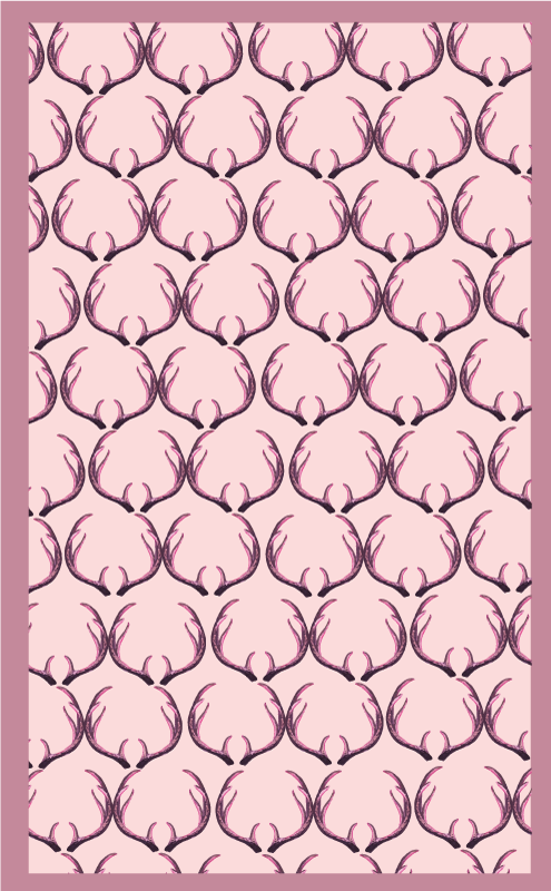 Rosa stag antlers vinylmatta - Tenstickers