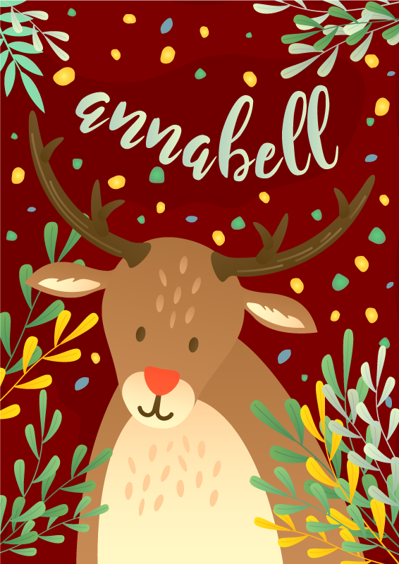 Personlig tecknad stag vinylmatta - Tenstickers