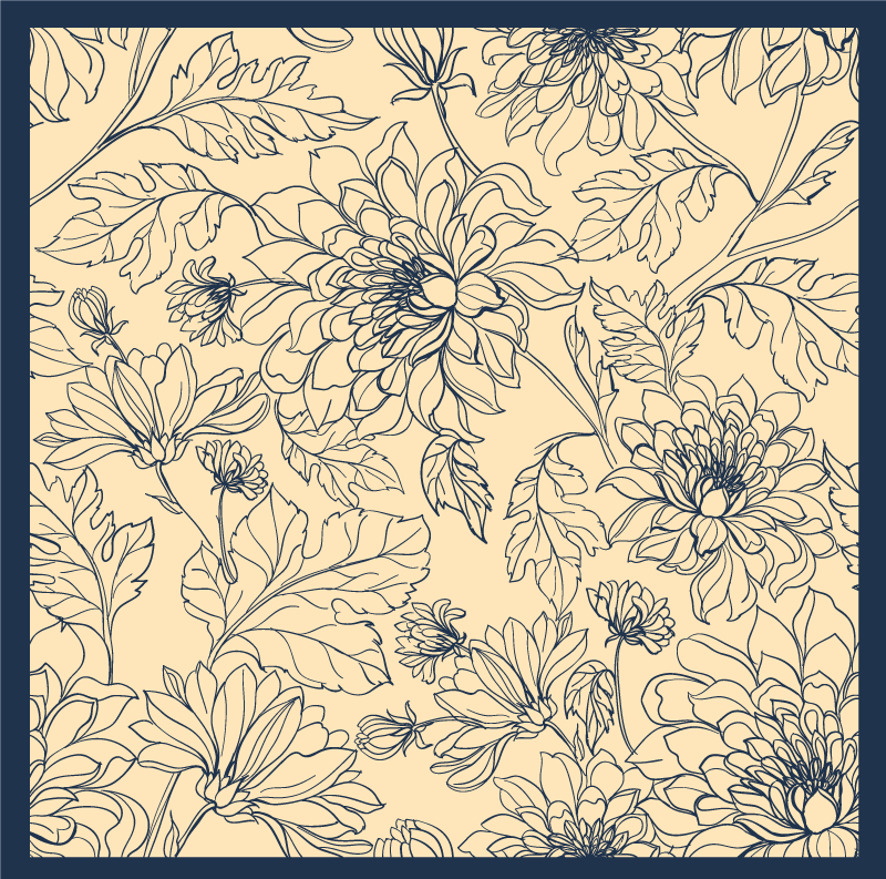 Pion av olika typ mönster blommig matta - Tenstickers