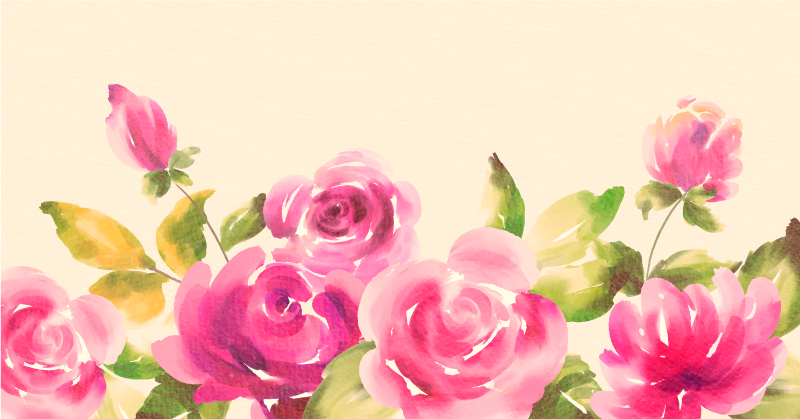 Vinylmatta blommor och växter rosa blommor design - Tenstickers