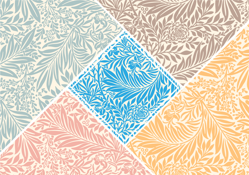 Retro färgglada blad kök golvplattor - Tenstickers