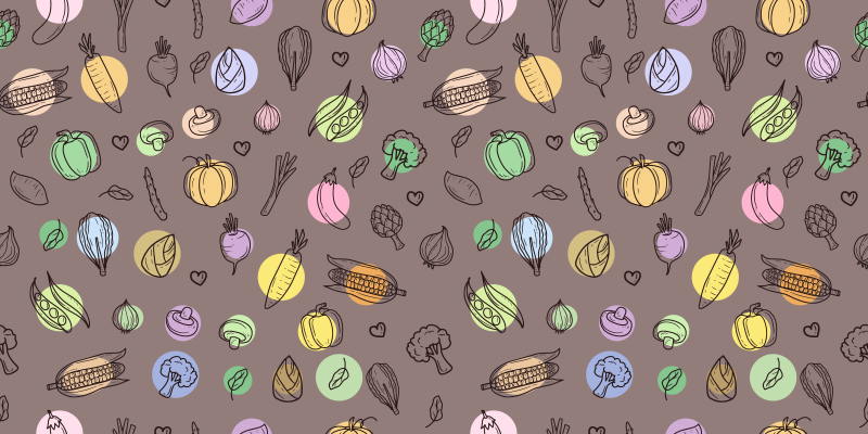 Färgglatt grönsaksmönster Vinylmatta Kök - Tenstickers